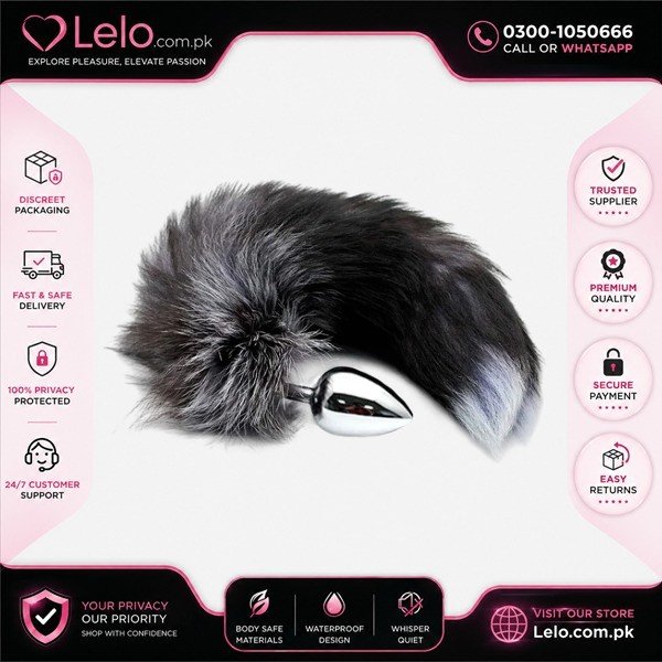 Anal Plug Fox Tail Grey In Pakistan