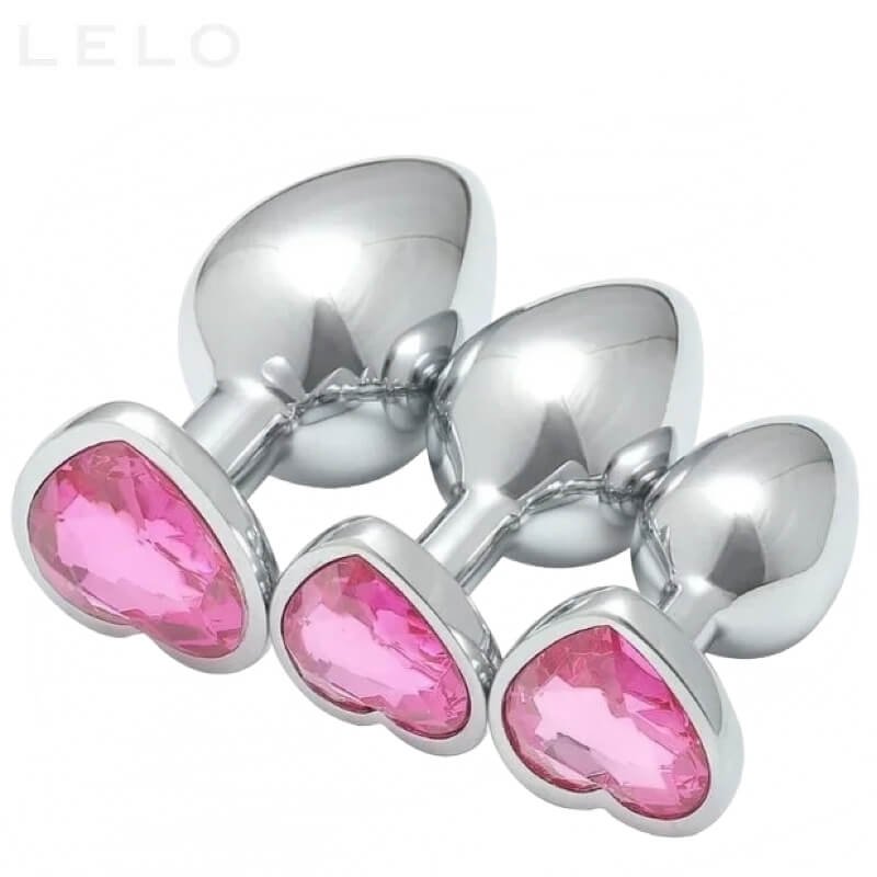 3 Pcs Luxury Heart Metal Anal Plug Set (1)