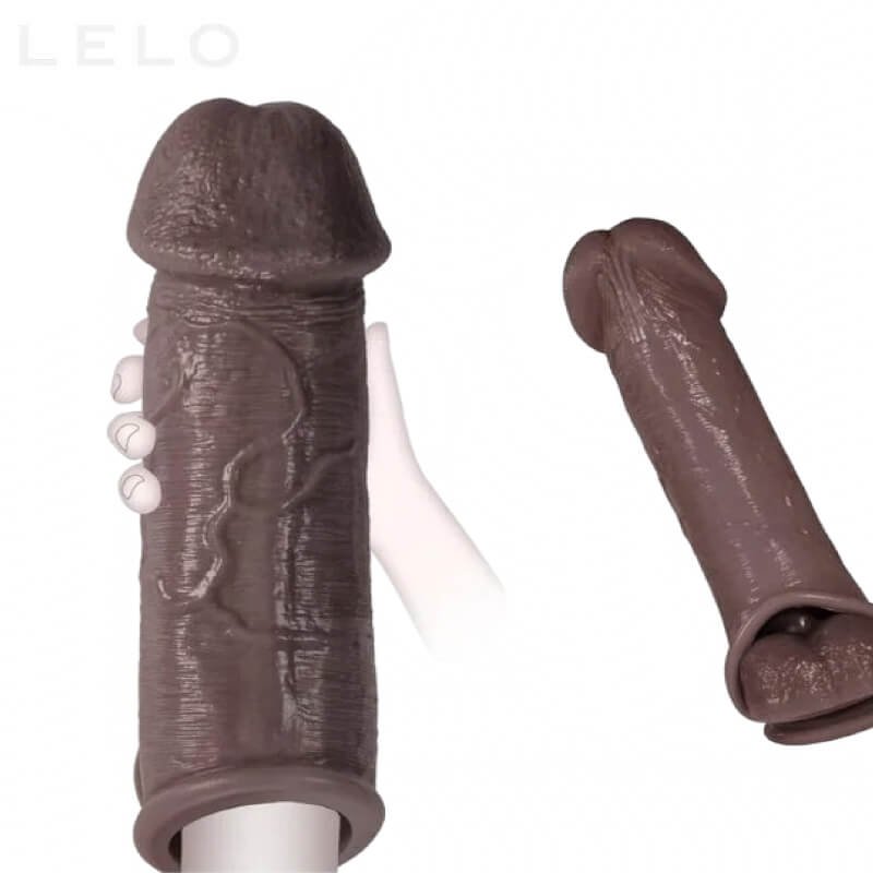 8 Inch Realistic Silicone Penis Sleeve for Couples (1)