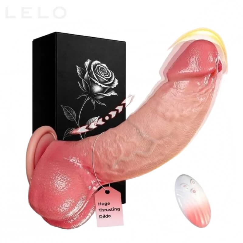 8 Inch Thrusting Vibrating Silicone Dildo Toy (1)