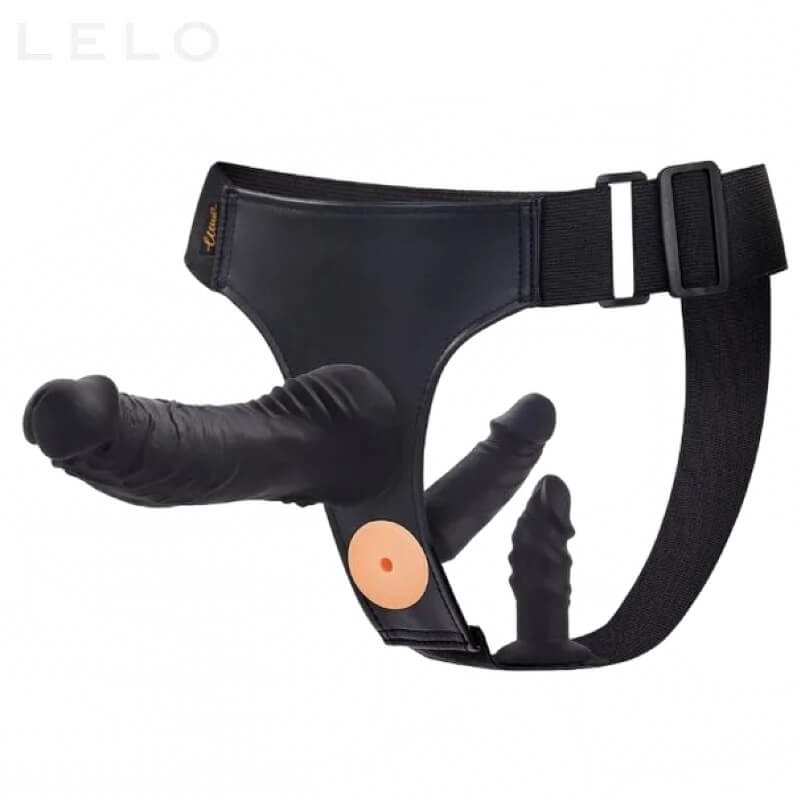Adjustable Strap On Harness with 3 Silicone Dildos (1)