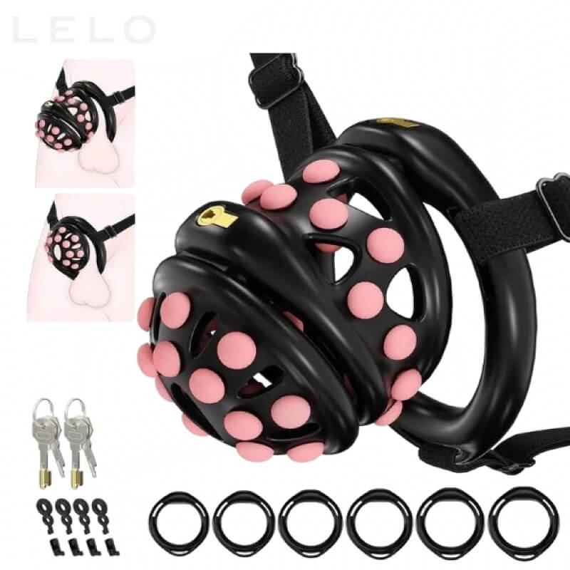 Buy Adjustable Male Chastity Cage with 6 Size Rings (1)