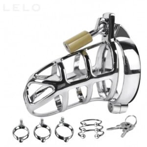 Large Male Chastity Cage with 3 Ring Sizes and 2 Keys (1)