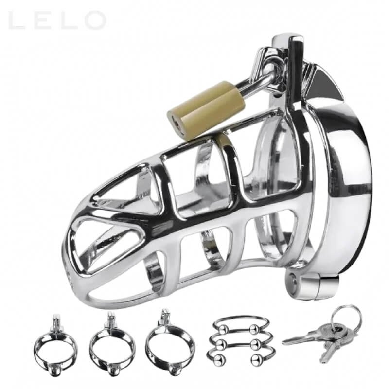 Large Male Chastity Cage with 3 Ring Sizes and 2 Keys (1)