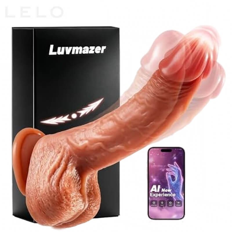 Realistic Curved Thrusting Dildo Vibrator Toy (1)