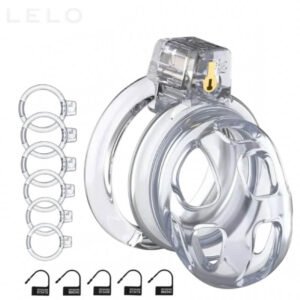 Silicone Chastity Cage with 6 Adjustable Rings (1)