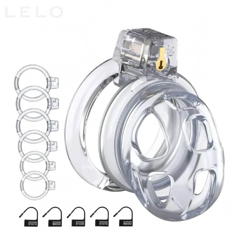 Silicone Chastity Cage with 6 Adjustable Rings (1)