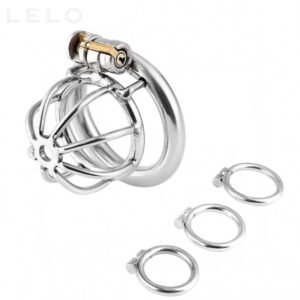 Stainless Steel Chastity Cage with 3 Size Rings (1)