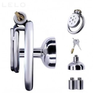 Stainless Steel Inverted Male Chastity Cage with Lock (1)