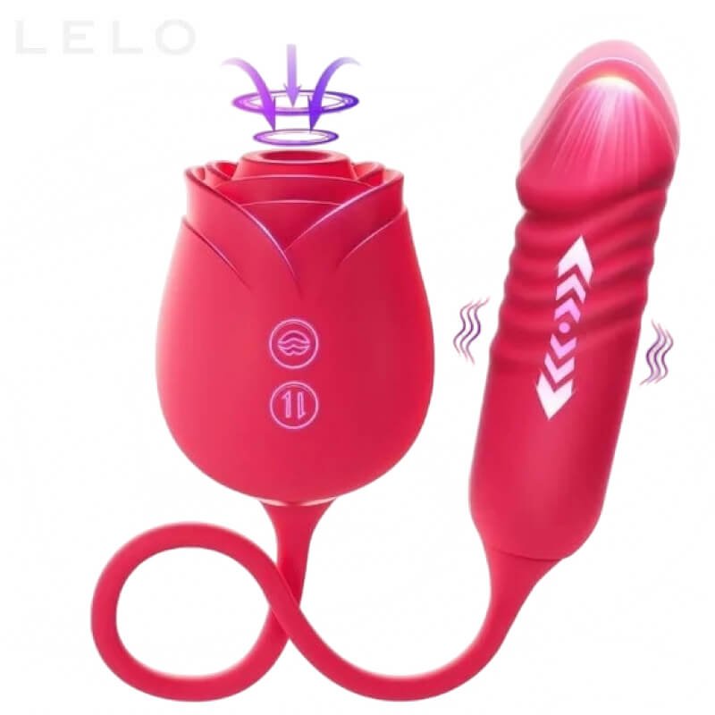 Thrusting Rose Vibrator for Women with 10 Sucking Modes (1)